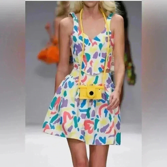 Moschino Barbie Mini Skirt California Dream 38 4 Small S Memphis Print 38 80s - Picture 8 of 15